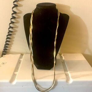 Talbots twisted herringbone chain necklace tricolor